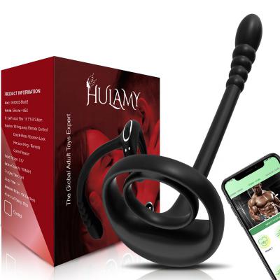 APP & Remote Control Silicone Cock Ring with Bullet 3 in 1 10 Frequencies Adjustable Penis Ring Anal Plug Vibrator