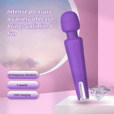 Adult Sex Toy Liquid Silicone Vibrator AV Massage Band 20-frequency Vibration Rechargeable Sexual G Spot Vibrator for Women