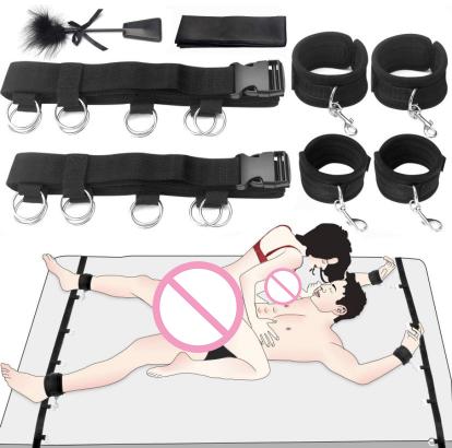 BDSM Sex Toys Erotic Adjustable Wrist Thigh Restraint Rope 8PCS/Set Portable SM Games Sex Toys for Couples  Kit Unisex