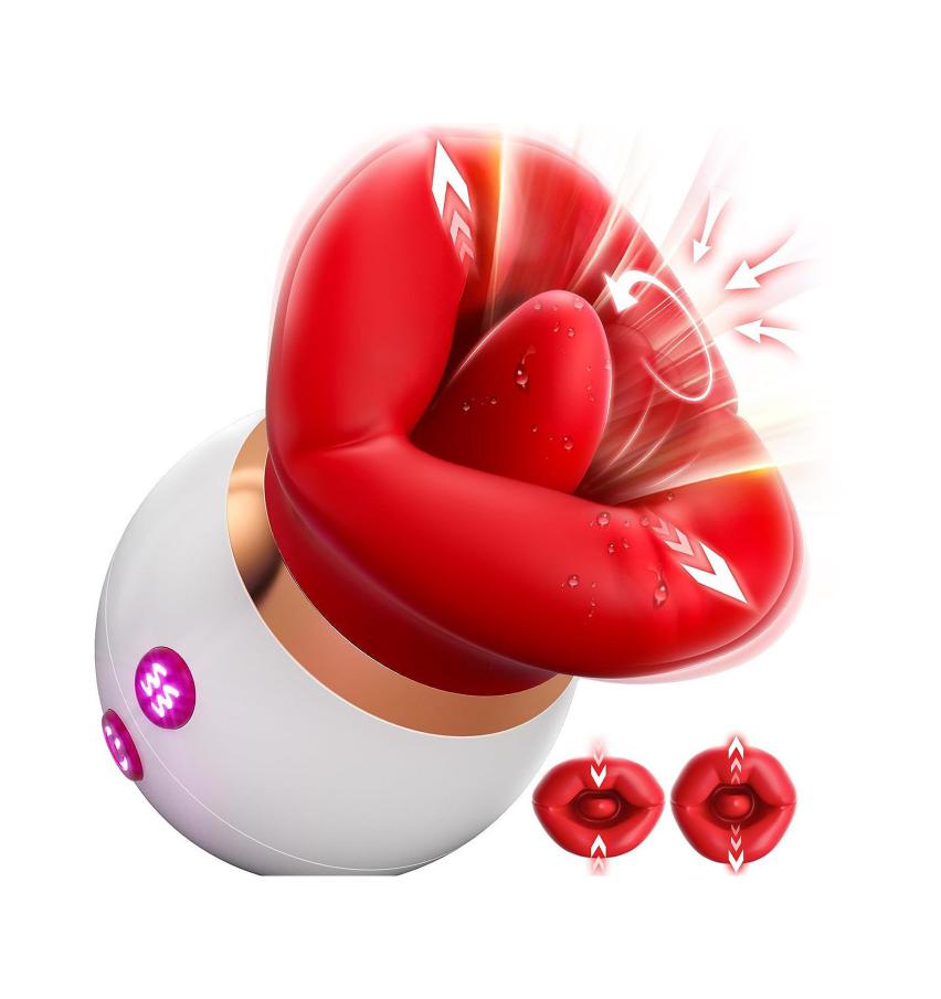 Charge3 in 1 Women Oral Stimulator Breast Teasing Orgasm Clitoral Sucking Licking Big Mouth Toy Rose Sex Toy Vibrator for Women