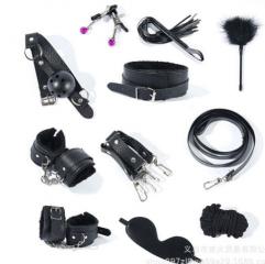 China Factory Hot Sell BDSM Restraint Kit Bondage Eye Mask Blindfolds Soft Wrist Ankle Handcuff Sex Bondage SM Kit BDSM Products