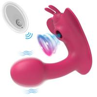 Factory Wholesale Remote Control Vibrator Wearable Butterfly Panty Vibrator Clit Sucker Stimulation Sucking Vibrator for Woman