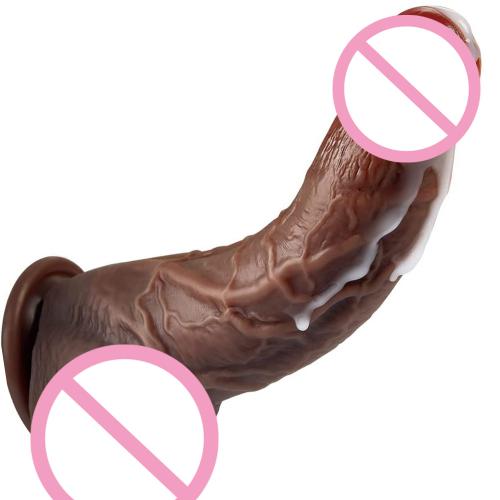 Female Adult Strong Suction Cup Bendable Soft Flesh Sex Toy Realistic Liquid Silicone Realistic Huge Dildo for Women Man