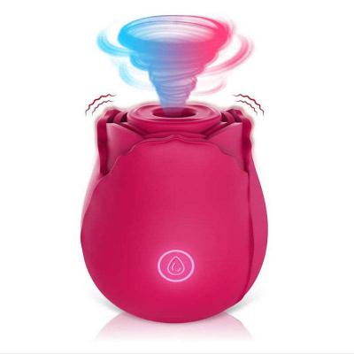 Female Waterproof Rose Toys Clitoral Suction Cup Breast Sucking Stimulator Silicone Adult Sex Toys Rose Vibrator for Woman