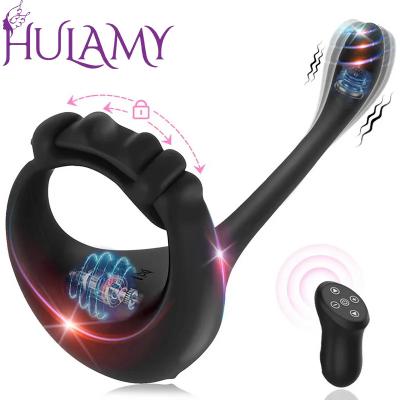 HULAMY Remote Control Penis Vibrator Soft Prostate Massager Butt Plug Increase Male Sex Power Cock Ring Sex Toys for Men