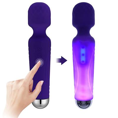 LED Shining AV Massage Wand Vibrator Mini Handheld Vibrating Massager Rechargeable Vibrators Female Masturbation Woman Sex Toys