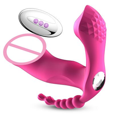Remote  Control 3 in 1 Tongue Sucking Dildo Vibrator Sex Toys for Women Wearable G-spot  Simulator with Plug Beads