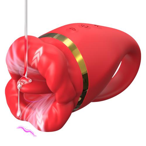 Soft Tongue Thrusting Lip Mouth Vibrating Tongue Licking Nipple Clitoral Vibrator G Spot Vibrator Adult Sex Toy for Women Couple