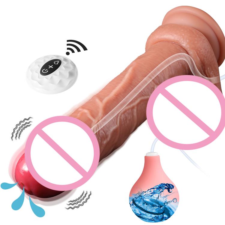 Squirting Realistic Dildo Ejaculating Penis 7 Frequency Vibration Heating Sex Toy Silicone Vibrator Huge Dildo for Women