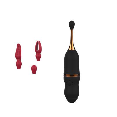 Vibrator Wand Massager Vibrating Tease Orgasm Pen 3 Interchangeable Heads Nipple Clitoris Stimulator Adult Sex Toys