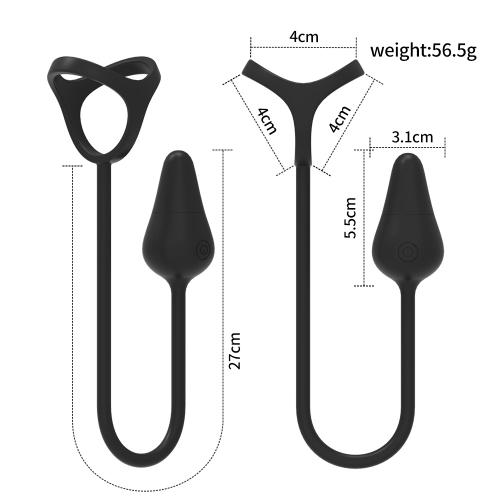 Wireless Remote Control Comfortable Anal Plug Three-ring Lock Sperm Ring Sex Toy Silicone Magnetic Vibrating Cock Rings for Men
