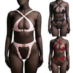 Zope Sex Toys Sexy Girl Harness Sexy Leather Belts Reversible for Big Tits Lady Bondage Fashion Harness Leather Belts BDSM Set