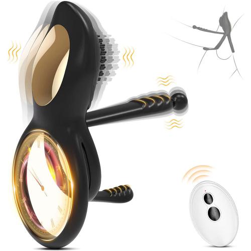 Remote Electric Magnetic Delay Locking Sperm Ring Silicone Stimulation Couples Shared Silicone Vibrating Cock Ring for Man