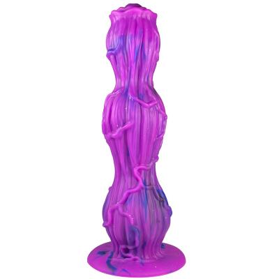 Cheap Soft Skin Silicone Anal Plug Monster  Flower Gourd Dildo with Suction up Vagina Dildo for Woman Men Adult Sex Toys