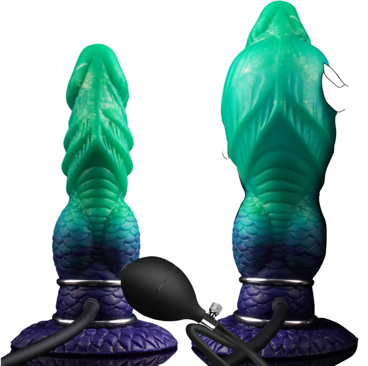 Fantasy Monster  Anal Plug with Suction up Silicone Dildo Inflatable Penis Animal Dragon Dildos Adult Sex Toy for Women Men