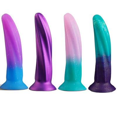 Soft Silicone Dildo Prostate G-Spot Toy Small Fantasy  Anal Butt Plug with Suction up for Men Women Beginner Anal Play