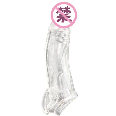 17cm Elastic Condom Reusable Penis Ring Extender Sleeve Delay Ejaculation Penis Enlargement Sex Toys for Male Men Intimate Good%