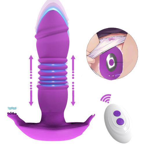 3 Thrusting 3 Vibration Modes Dildo Vibrator Anal Sex Toys Male Prostate Massager Woman Butt Plug Vibrator with Remote Control%