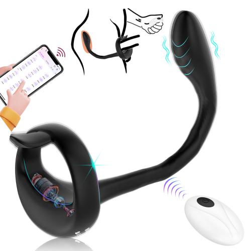 3 in 1 Vibrator Penis Cock Ring Male Prostate Massager APP Remote Anal Butt Plug Masturbators Men Sex Toys for Men Adult%