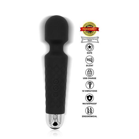 700mA Rechargeable New Trending 12 Vibration Mini Wand Massager for Back Neck Body Charging Port in the End