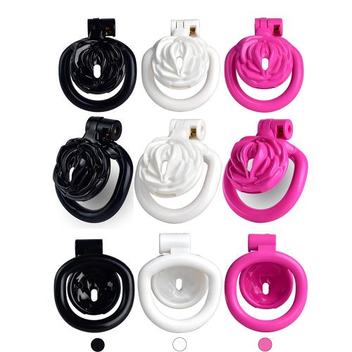 Adjustable Chastity Rose Shape Tube Penis Cock Cage ABS Chastity Device BDSM Sex Toys for Men