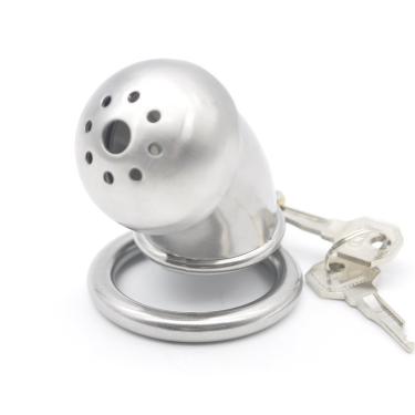 All-Inclusive Male Chastity Device with Stainless Steel Mushroom Head Cock Cage Penis Lock Sex Toys Including Catheter