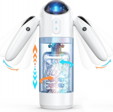 Automatic Male Masturbator Sex Toys for Men Male 4 Thrusting & 7 Rotation Modes Pocket Pussy Male Stroker with Ambient Lighting%