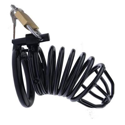 Black Metal Long Cock Cage Male Chastity Device Penis Lock Lust Control Tool Sex Toys for Men