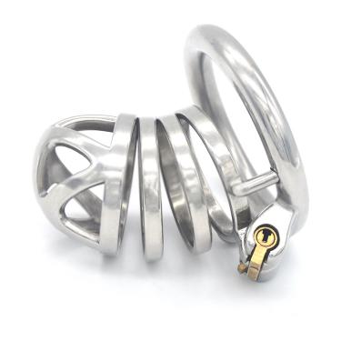 FRRK-06 Metal Chastity Cage with Cylinder Design for Men BDSM Games Play Stainless Steel Denial Pleasure Sex Toy