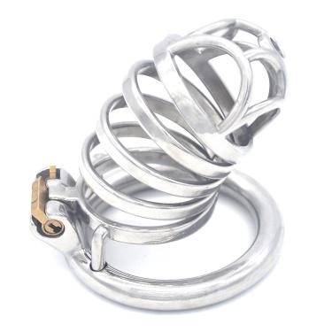 FRRK-09 Chastity Cage Metal Penis Rings Lock Cock Bondage Belt Devices for Male Naughty Sexual Fantasy Sex Toys