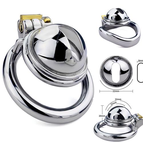 FRRK-168 Stainless Steel Security Screw Lock Short Penis Cage Chastity Device Lock Small Cock Cage for Male