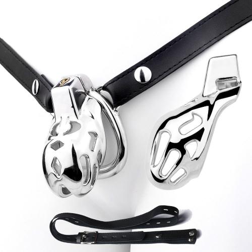 FRRK-183 New Stainless Steel Male Cock Cage Animal Cobra Male Chastity Device Chastity With Belt Cage Adult Sex Toys for Man