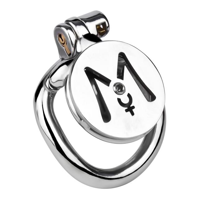 FRRK-3267 Flat Chastity Cage Device with Removeable Urethral Inverted for Men Gay Metal BDSM Sex Toys Adult Sexy Shop