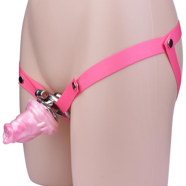 FRRK-3267B Chastity Cage Positive/Negative Sissy Cock Lock Base Penis Rings Hidden Penis Devices Sexy Toys for Adults