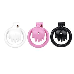 FRRK ABS Pink Strop Male Chastity Cage Locking Penis for Men BDSM Sex Toys Cock Cage