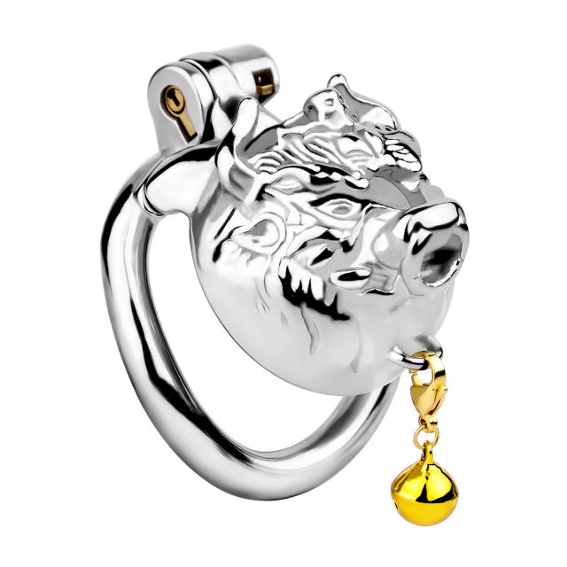 FRRK Animal Shape Bull Chastity Cage,weighted Chastity Cage Steel,metal Chastity Devices for Men,micro Cock Cage Wholesale Price
