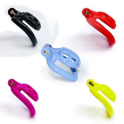 FRRK Micro Short Chastity Cage,sissy Chastity Cage with 4 Cock Rings Lightweight,Chastity Cage Restraint Device 3D Print Resin