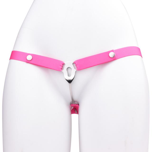 FRRK3231 Metal Male Sissy Penis Compression Cover Lock  Realistic Vagina Cage Chastity Lock