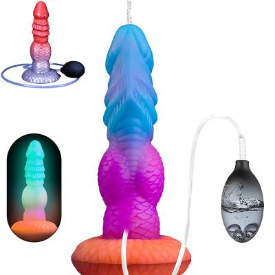 Fantasy Squirting Dildo Monster Ejaculating Toy with Big Knot Ejaculating  Dragon Dildo with Suction Cup for Anal Play