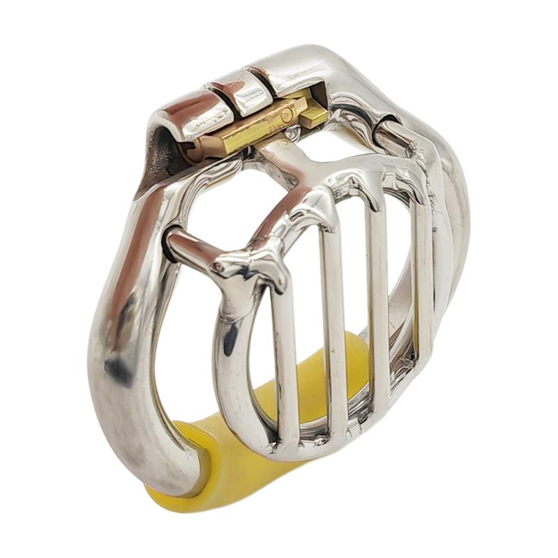Flat Short Stainless Steel Male Chastity Device Cock Cage Lust Control Lock Adult Sex Toys