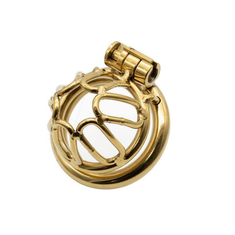 Gold Stainless Steel Male Chastity Device Penis Cage Adult Sex Toys for Men