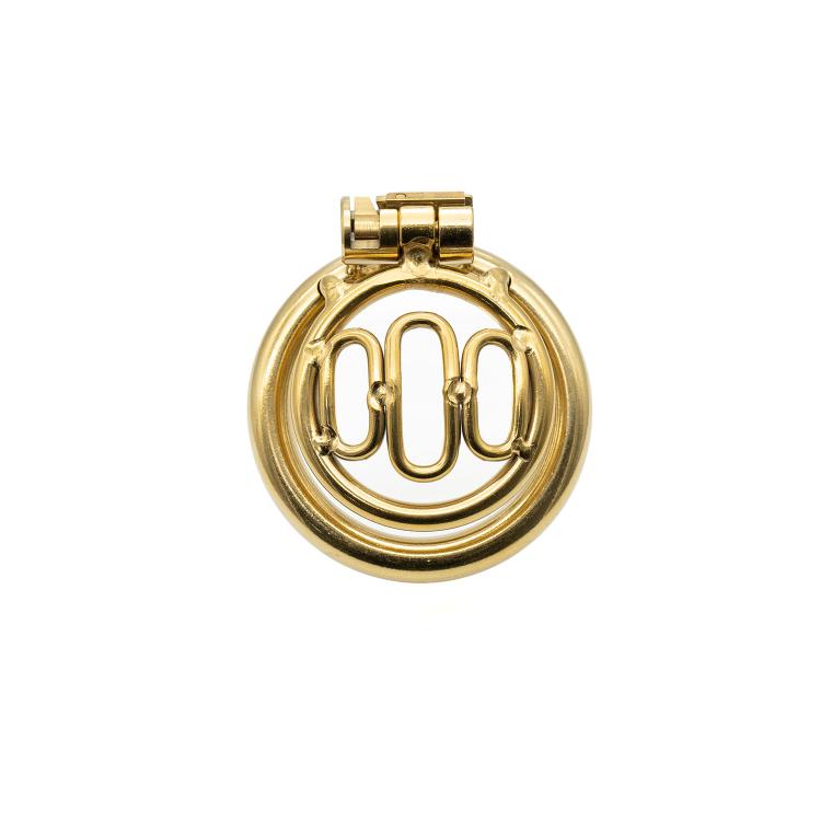 Golden Metal Chastity Device  Penis Bondage Ring Sex Toy Cock Lock  Penis Cage for Men