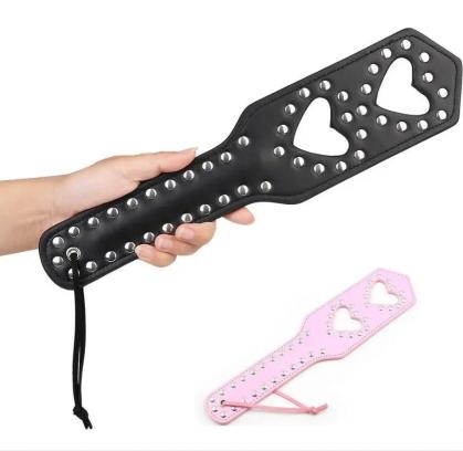 Hollow Heart with Rivets SM Flogger Spank Paddle Beat Slave training Sexy Kinky Fetish BDSM Whip Slapping Sex Toy for Couples%