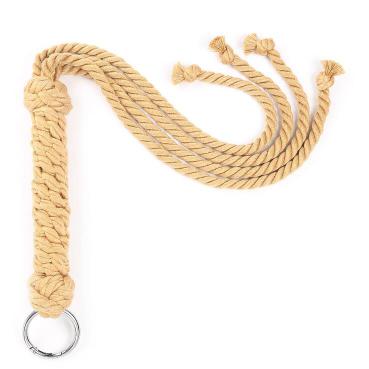 Hot Selling Bdsm Adult Game Toys Flesh Color Formula Cotton Rope Braided Hoop Handle With Hoop Whip Erotic Sex Spanking Whip%