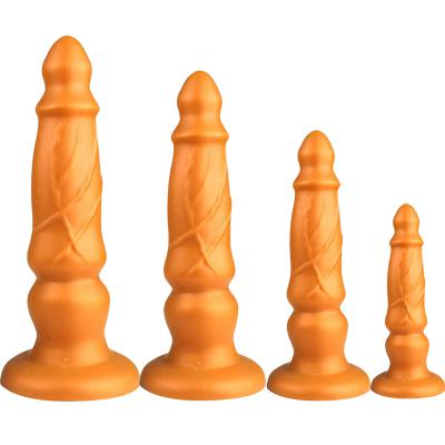 Liquid Silicone Tapered Head Anal Plug Vaginal G-spot Stimulation Dildo Fantasy Horse with Suction Cup for Women Masturbation