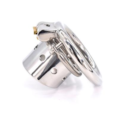 Men Steel Penis Lock Chastity Device Cock Cage Sex Toys with Spiked Ring