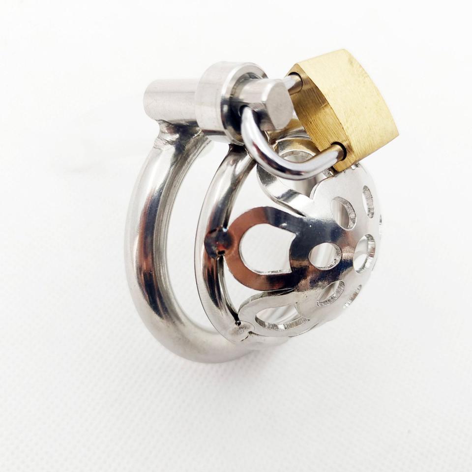 Metal Padlock Penis Cage Cock Lock Male Chastity Device Adult Sex Toys