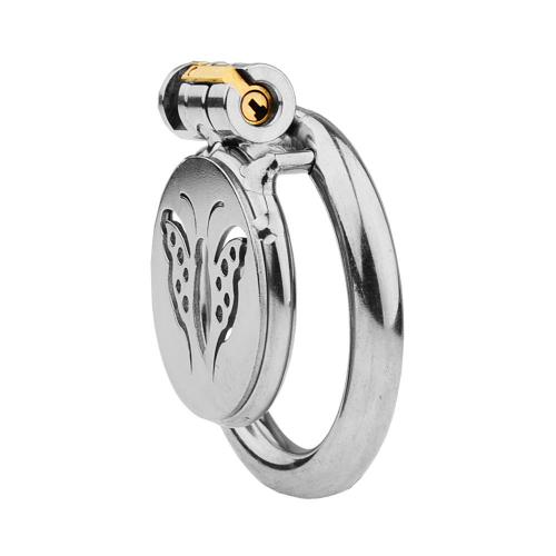 Metal Short Flat Penis Lock Cock Cage Male Chastity Device SM Adult Sex Toy for Men