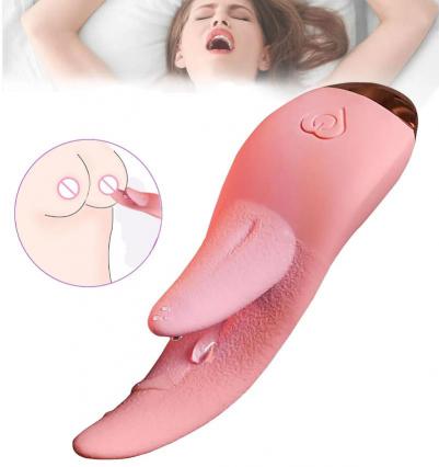 New 10 Frequency Vibration Double Tongue Licking Rabbit Dildo Vibrator for Women Massage Stick Toys Sex Toys for Woman Adult%