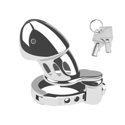 One-touch Unlocking Adjustable Penis Ring Metal Airplane Head Gay Male Chastity Lock Device Cock Cage Sex Toys